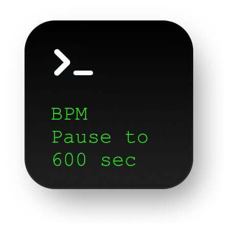 Pause to 600 seconds